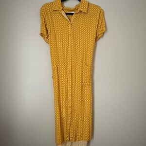 Next Yellow Patterned Midi Dress